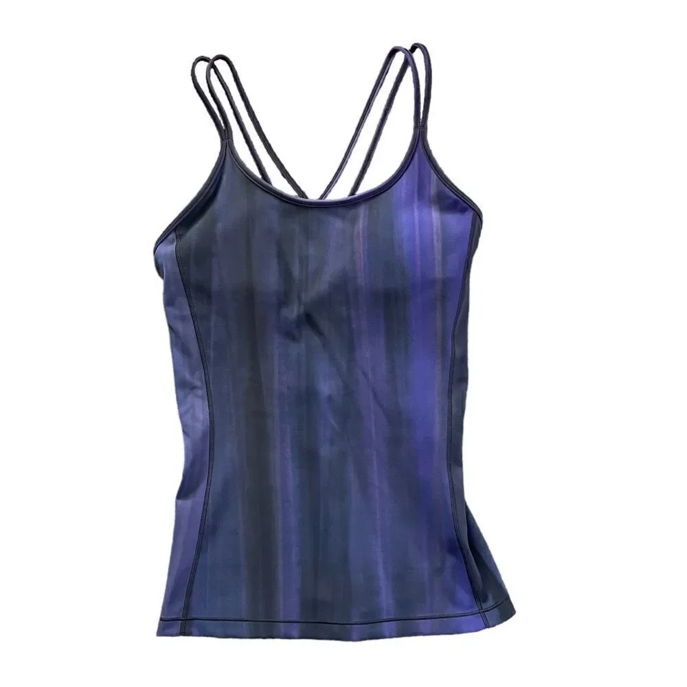 LULULEMON Free To Be Tank Everlux Black / Purple Size 4